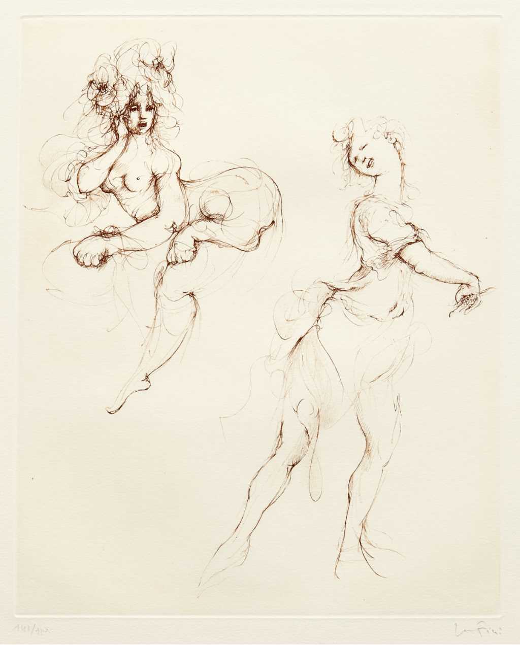 Leonor Fini - Regards - plate three - 1989 ten etchings in portfolio